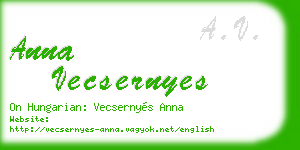 anna vecsernyes business card